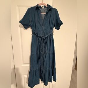Denim Blue Button-Down Dress